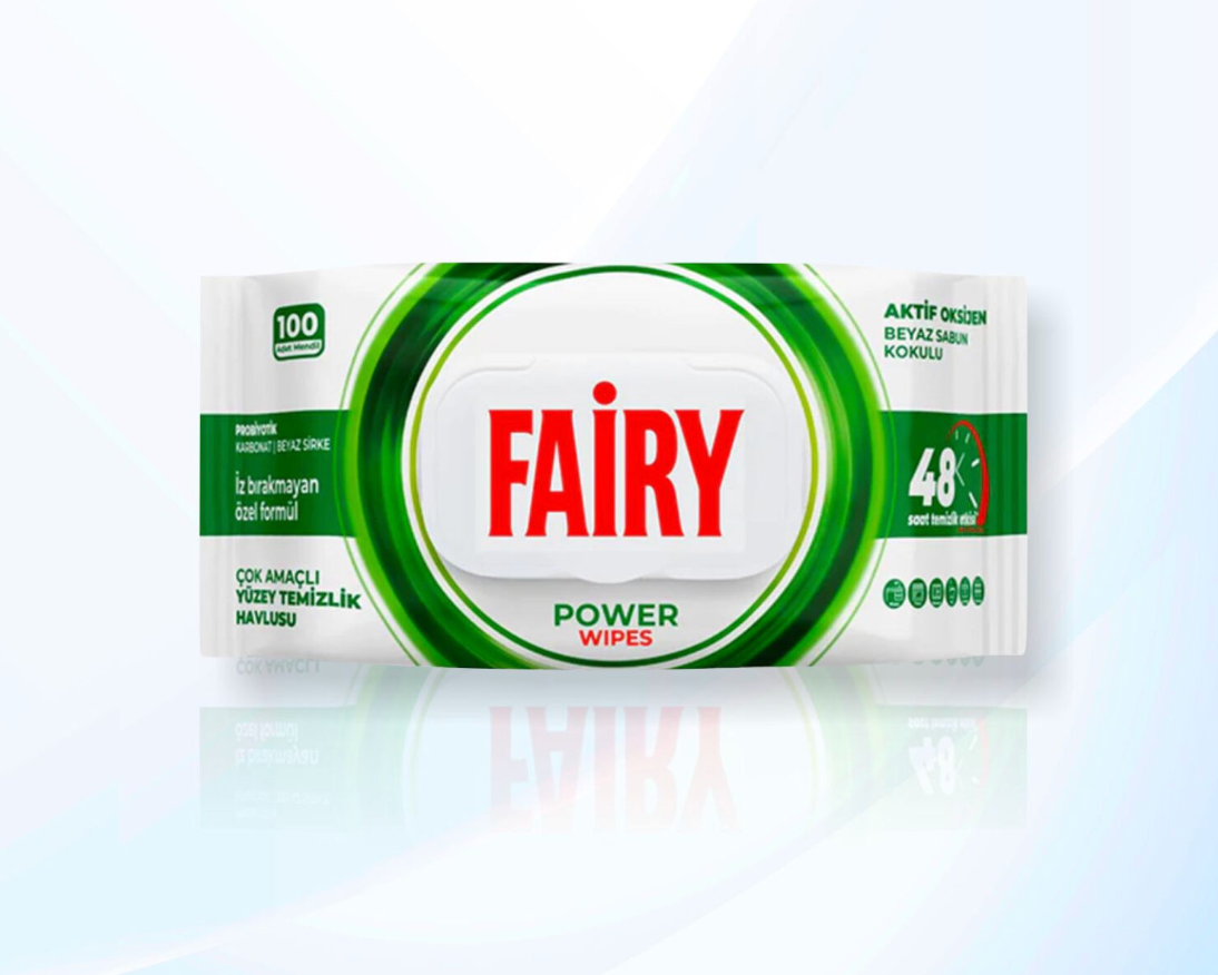 Fairy Power Wipes – Active Oxygen & White Soap Scent – 100 Wipes